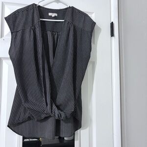 Black and White Striped Women's Top and Pants Set
